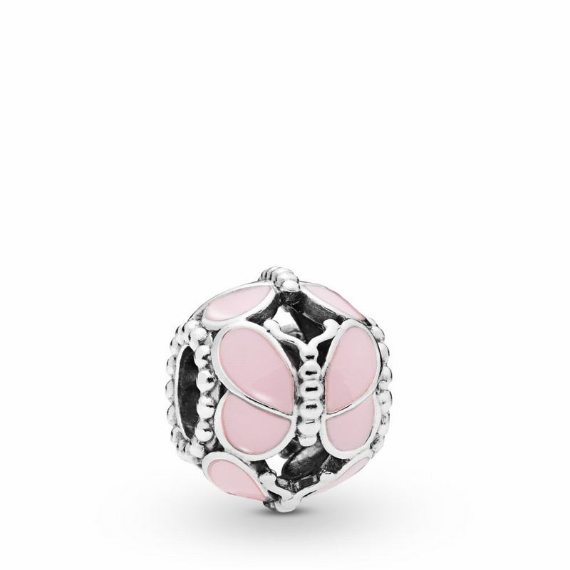 Pandora Pink Butterflies Charm Clearance NZ, Sterling Silver (426590-YGS)